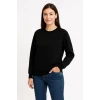 Üç İplik Düz Bisiklet Yaka Sweatshirt  - Siyah
