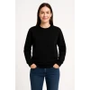 Üç İplik Düz Bisiklet Yaka Sweatshirt  - Siyah