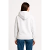 Üç İplik Kapüşonlu Kanguru Çepli Sweatshirt Hoodie - Beyaz