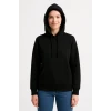 Üç İplik Kapüşonlu Kanguru Çepli Sweatshirt Hoodie - Siyah
