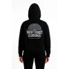 Üç İplik Kapüşonlu Ön Ve Arka Baskılı Sweatshirt Hoodie - Siyah