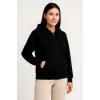 Üç İplik Kapüşonlu Tam Fermuarlı Kanguru Çepli Sweatshirt Hoodie - Siyah