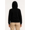 Üç İplik Kapüşonlu Tam Fermuarlı Kanguru Çepli Sweatshirt Hoodie - Siyah