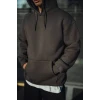 Üç İplik Penye Kapşonlu Basic Sweatshirt - Antrasit