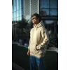 Üç İplik Penye Kapşonlu Basic Sweatshirt - Bej