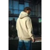 Üç İplik Penye Kapşonlu Basic Sweatshirt - Bej