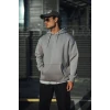Üç İplik Penye Kapşonlu Basic Sweatshirt - Boyalı Gri