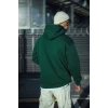 Üç İplik Penye Kapşonlu Basic Sweatshirt - Haki