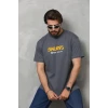 Unisex Basic Bisiklet Yaka Oversize T-shirt - Füme