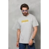 Unisex Basic Bisiklet Yaka Oversize T-shirt - Gri