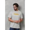 Unisex Basic Bisiklet Yaka Oversize T-shirt - Gri