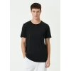 Unisex Basic Bisiklet Yaka Regular T-shirt - Siyah