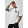 Unisex Baskılı Oversize T-shirt - Beyaz