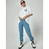 Unisex Baskılı Oversize T-shirt - Beyaz