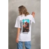 Unisex Baskılı Oversize T-shirt - Beyaz