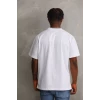 Unisex Baskılı Oversize T-shirt - Beyaz