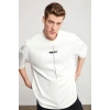 Unisex Baskılı Oversize T-shirt - Beyaz