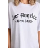 Unisex Baskılı Oversize T-shirt - Beyaz