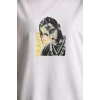 Unisex Baskılı Oversize T-shirt - Beyaz