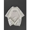 Unisex Baskılı Oversize T-shirt - Beyaz