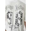 Unisex Baskılı Oversize T-shirt - Beyaz