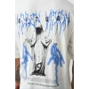 Unisex Baskılı Oversize T-shirt - Beyaz