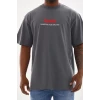 Unisex Baskılı Oversize T-shirt - Füme