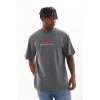 Unisex Baskılı Oversize T-shirt - Füme