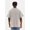 Unisex Baskılı Oversize T-shirt - Gri