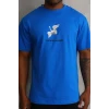 Unisex Baskılı Oversize T-shirt - Mavi
