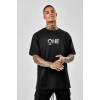 Unisex Baskılı Oversize T-shirt - Siyah