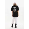 Unisex Baskılı Oversize T-shirt - Siyah