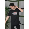 Unisex Baskılı Oversize T-shirt - Siyah
