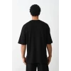Unisex Baskılı Oversize T-shirt - Siyah