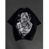 Unisex Baskılı Oversize T-shirt - Siyah