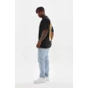 Unisex Baskılı Oversize T-shirt - Siyah