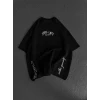 Unisex Baskılı Oversize T-shirt - Siyah