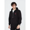 Unisex Baskılı Tam Fermuarlı Kapşonlu Sweatshirt - Siyah