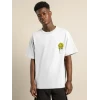 Unisex Bisiklet Yaka Baskılı Oversize T-shirt - Beyaz