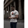 Unisex Bisiklet Yaka Baskılı Oversize T-shirt - Beyaz