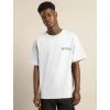 Unisex Bisiklet Yaka Baskılı Oversize T-shirt - Beyaz