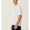 Unisex Bisiklet Yaka Baskılı Oversize T-Shirt - Beyaz