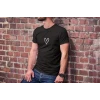 Unisex Bisiklet Yaka Baskılı Oversize T-shirt - Siyah