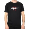 Unisex Bisiklet Yaka Baskılı Oversize T-shirt - Siyah