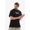 Unisex Bisiklet Yaka Baskılı Oversize T-shirt - Siyah