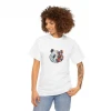 Unisex Bisiklet Yaka Baskılı T-shirt - Beyaz