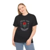 Unisex Bisiklet Yaka Baskılı T-shirt - Siyah