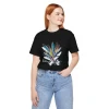 Unisex Bisiklet Yaka Baskılı T-shirt - Siyah