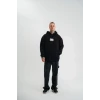 Unisex Kapşonlu Uzun Kol Patchli Nakışlı Sweatshirt - Siyah