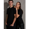 Unisex Kısa Kollu Bisiklet Yaka Basic Viskon Bluz